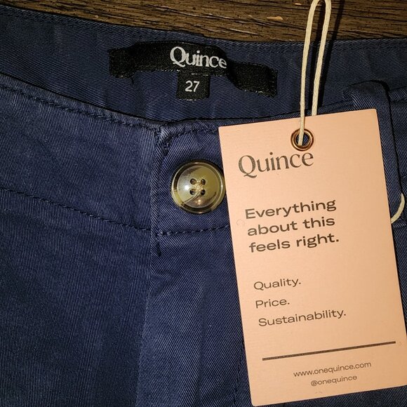 Quince Stretch Cotton Twill Girlfriend Chino Pants NWT Navy Size 24 - Picture 5 of 8